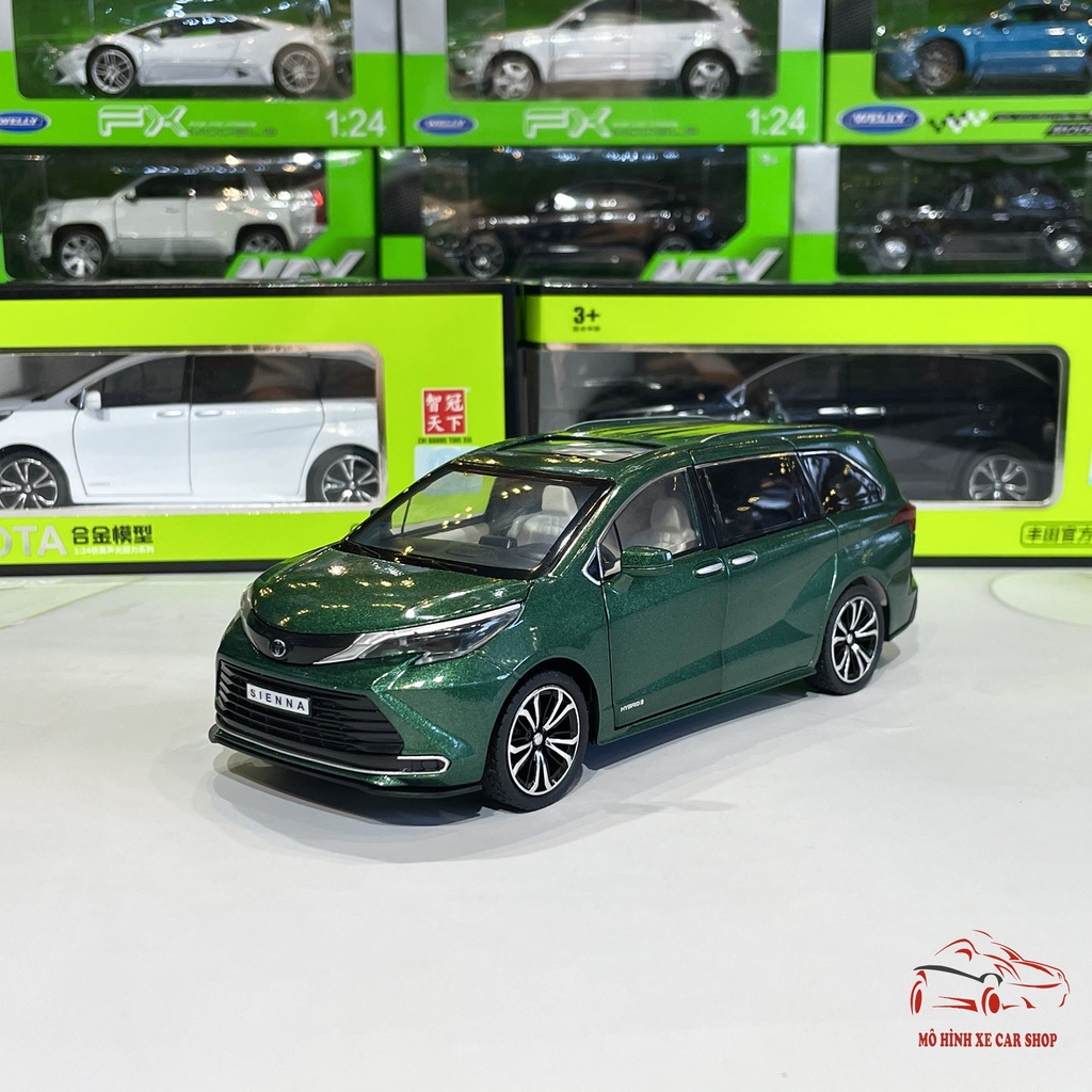 Mô hình xe ô tô bằng sắt Toyota Sienna tỉ lệ 1:24 hãng Hongsen 3 màu