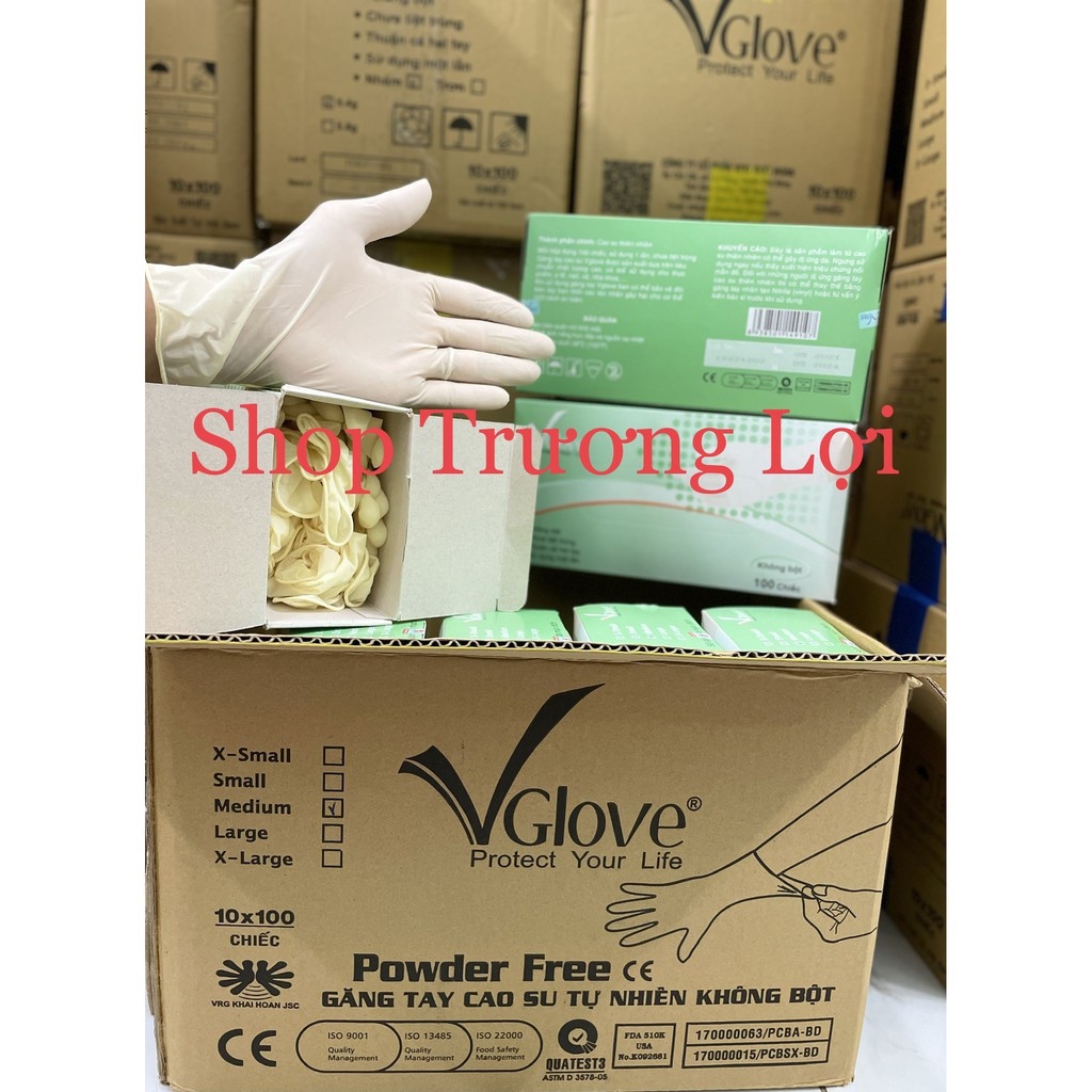 Găng Tay Y Tế Không Bột Latex Vglove ( 100 chiếc / 1 hôp ) Hàng Công Ty - Xuất VAT Free