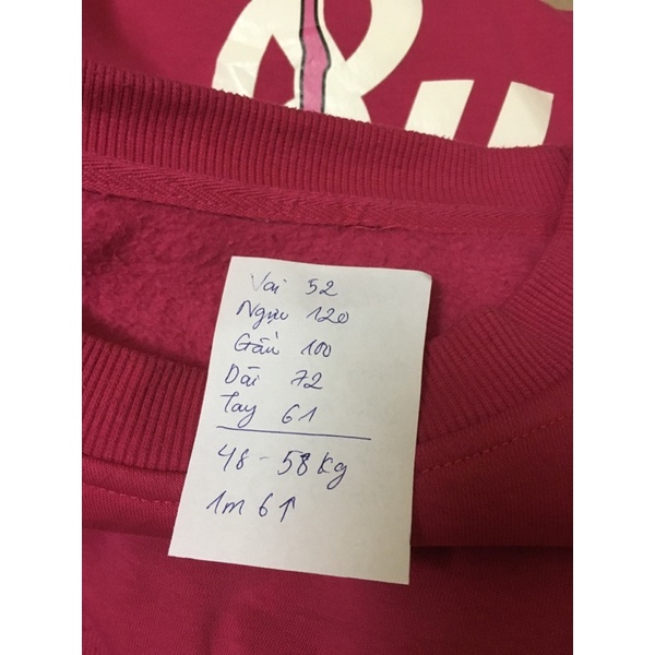 Áo hoodie nữ FL màu hồng freesize dáng dài cổ tròn tay dài in hình trên thân si tuyển NC