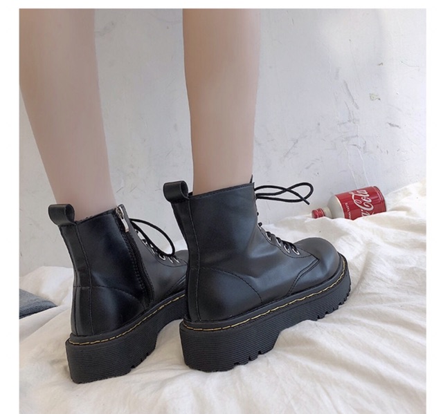 [ORDER ] Giày boot da đen Chiến binh