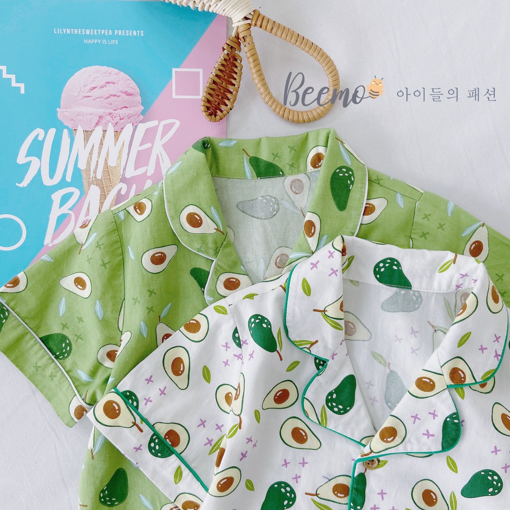 Bộ pijama hình quả bơ BEEMO TBKS05 siêu xinh cho trai bé gái 1-6 tuổi