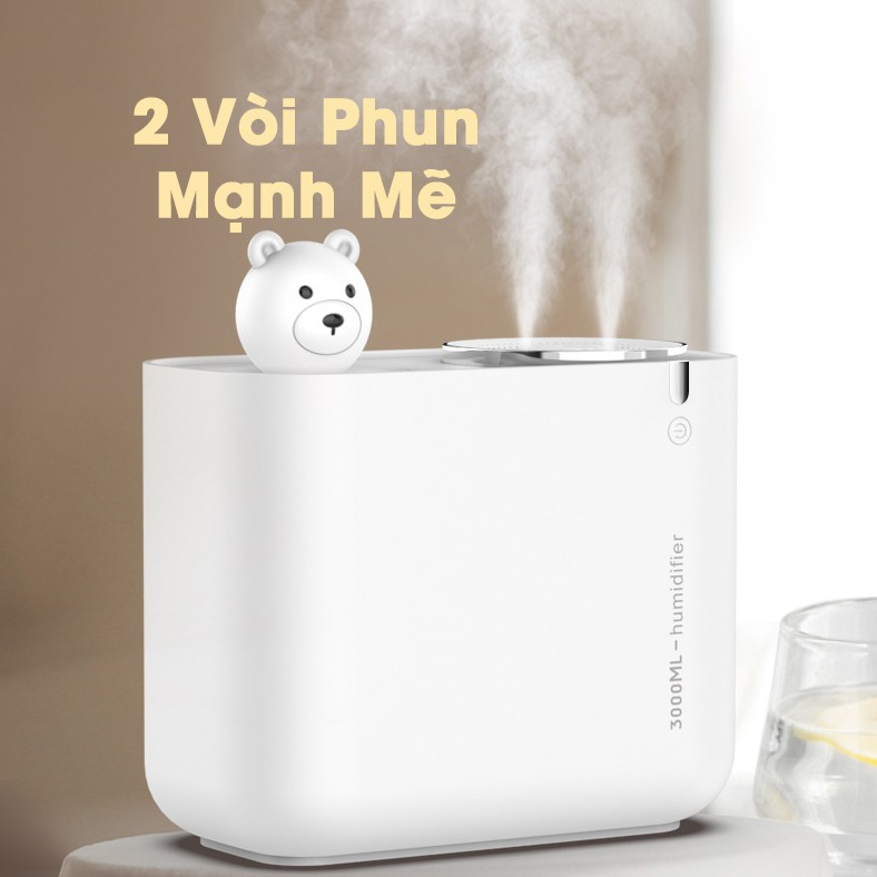 [BH 12 Tháng]Máy tạo độ ẩm không khí Humidifier dung tích 3.3 lít công suất 200ml/h - M202