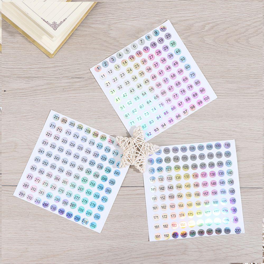 Nhãn Dán Số 1-500 Tự Dính Trang Trí Sổ Tay Sáng Tạo