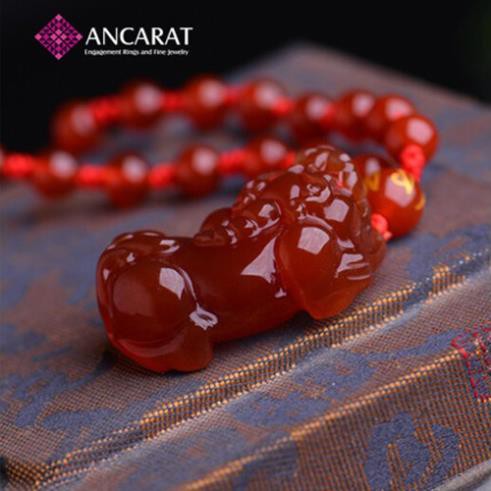 Mặt Dây Chuyền [ANCARAT] Tỳ Hưu Mã Não Đỏ - Tặng Kèm Dây Đeo