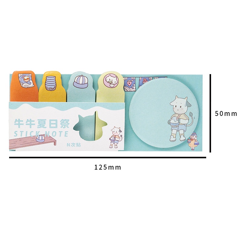 PK958 Bộ 100 tờ Giấy ghi chú màu pastel nhiều hình hoạt hình đáng yêu giấy note post it sticker