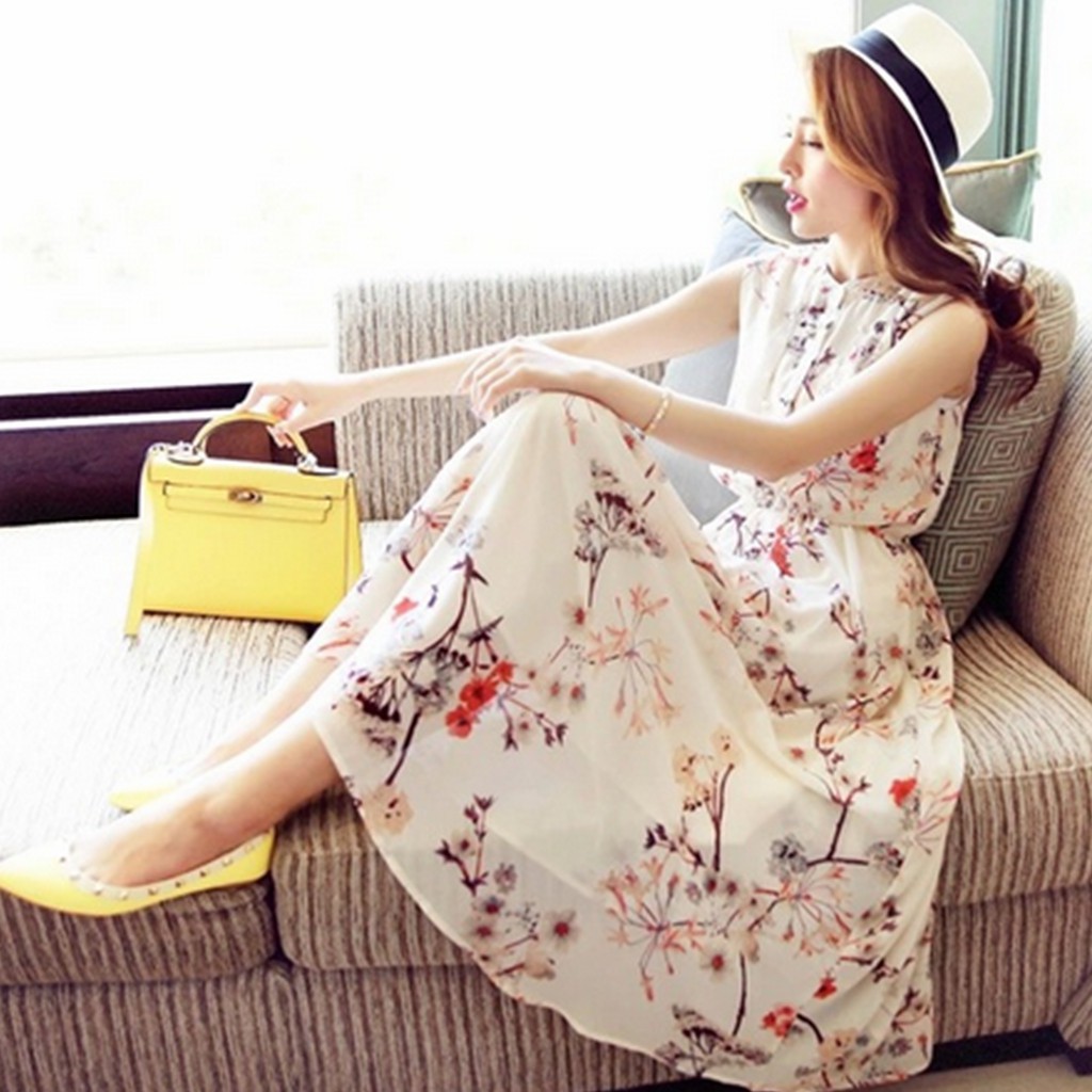 FREESHIP ĐƠN 99K_ Đầm Sát Nách Chất Chiffon Hoạ Tiết Hoa Phong Cách Bohomian | BigBuy360 - bigbuy360.vn