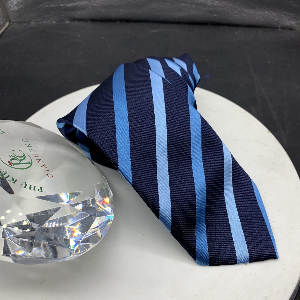 Phụ kiện nam cà vạt nam bản 8cm Giangpkc tháng 5-2021-Cà vạt đen chéo xanh