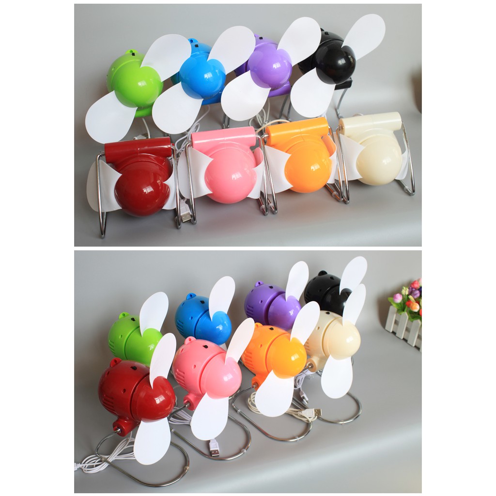 [ Xả Kho - Thanh Lý ] Quạt Con Cóc Mini Cắm Cổng USB - Kiểu Giáng Retro Hoài Cổ - Cắm USB Hoặc Dùng Pin Tiểu AA