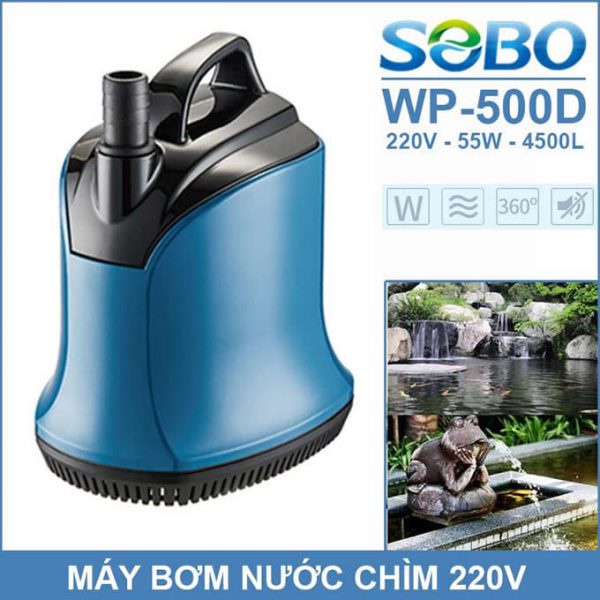 Bơm Hút Đáy Sobo WP-500D  - Máy Bơm Chìm Hút Cặn 360 Độ Cho Bể Cá