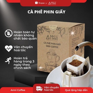 Cà phê phin giấy thành phần Arabica Cầu Đất và Robusta Buôn Mê Thuột (10 gói/hộp) Anni Coffee, Drip Coffee