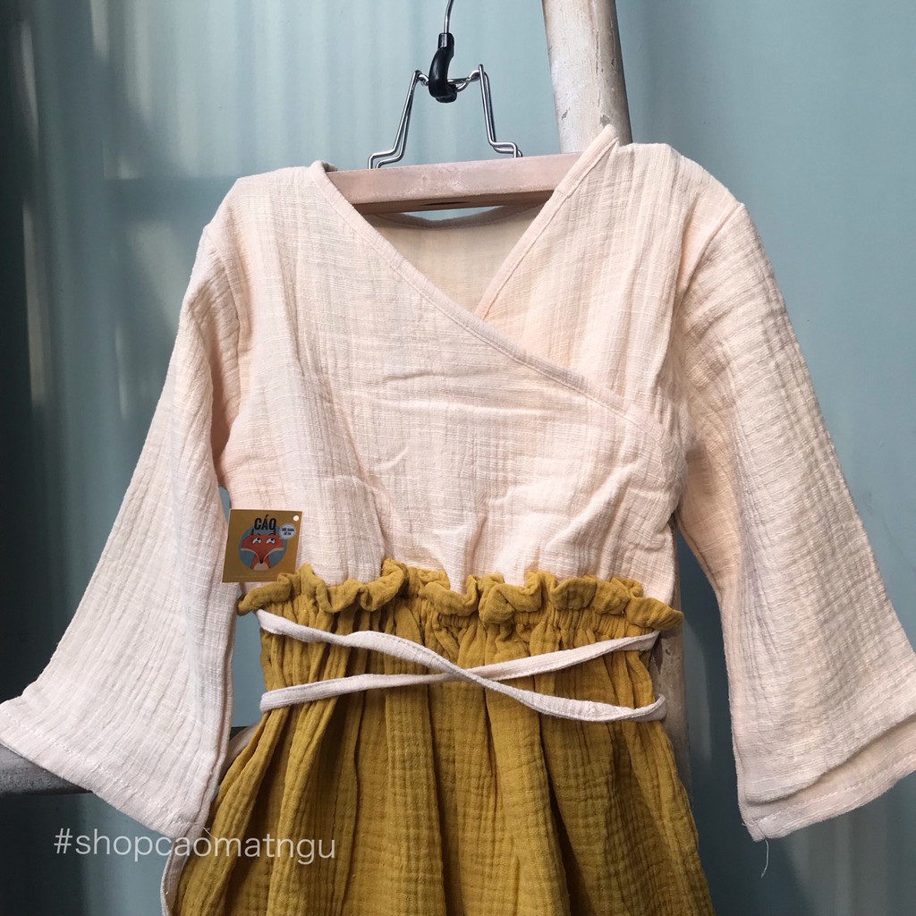 [XÃ KHO] Đầm đũi Vintage kiểu Hàn Quốc bé gái