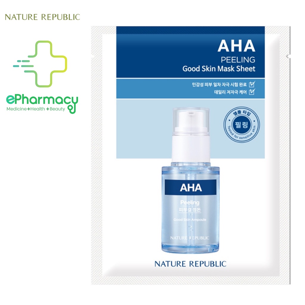 Mặt Nạ AHA Peeling Good Skin Nature Republic Mask Sheet tinh chất AHA tẩy tế bào chết, sáng mịn da 24g