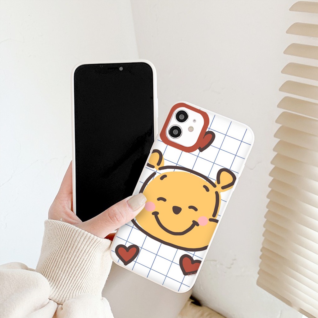 Ốp Iphone Gấu hoạt hình trái tim ốp lưng iphone cạnh vuông 6/6s/6splus/7/7plus/8/8plus/x//xs/11/12/13/pro/max/promax