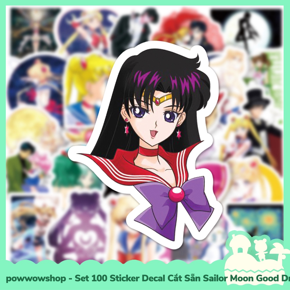 [Sẵn VN - Hỏa Tốc] Set 100 Sticker Mini Decal Dán Trang Trí Vật Dụng Mẫu Thủy Thủ Mặt Trăng Sailor Moon Good Dream