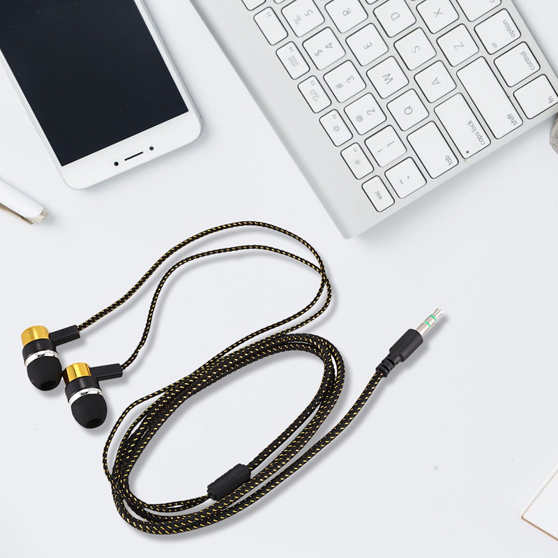 Tai nghe nhét tai có dây vải sợi phản quang 1.1m tiện lợi