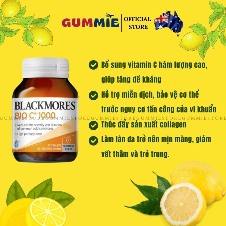 Viên uống bổ sung Vitamin C hàm lượng cao Blackmores Bio C 100 tăng đề kháng 60 viên của Úc (date 2024)