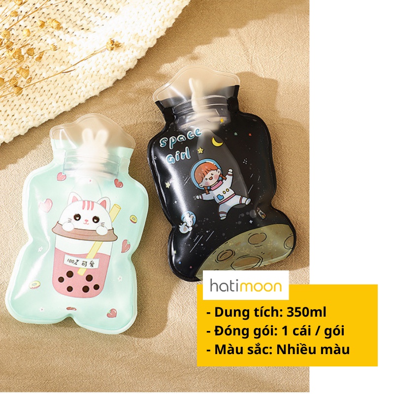 Túi chườm nóng lạnh 200ml HATIMOON túi chườm đau bụng kinh nguyệt dành cho bạn nữ, túi sưởi ấm
