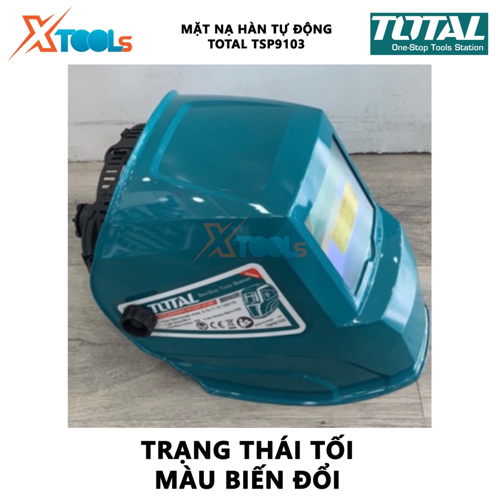 Mặt nạ hàn điện tử TOTAL TSP9103 mặt nạ hàn tự động Vùng quan sát 98x43mm, Trạng thái tối bóng có thể thay đổi 9-13