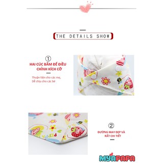 Combo 1 bộ 5 khăn yếm tam giác cotton 2 lớp cho bé