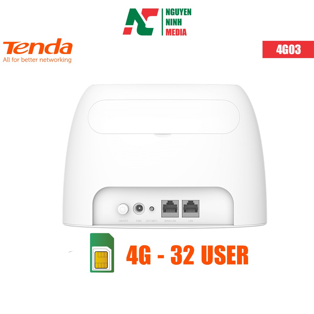 Bộ Phát WiFi dùng Sim 4G LTE Tenda 4G03 (Anten Ngầm) - Hàng Chính Hãng Bảo Hành 3 Năm