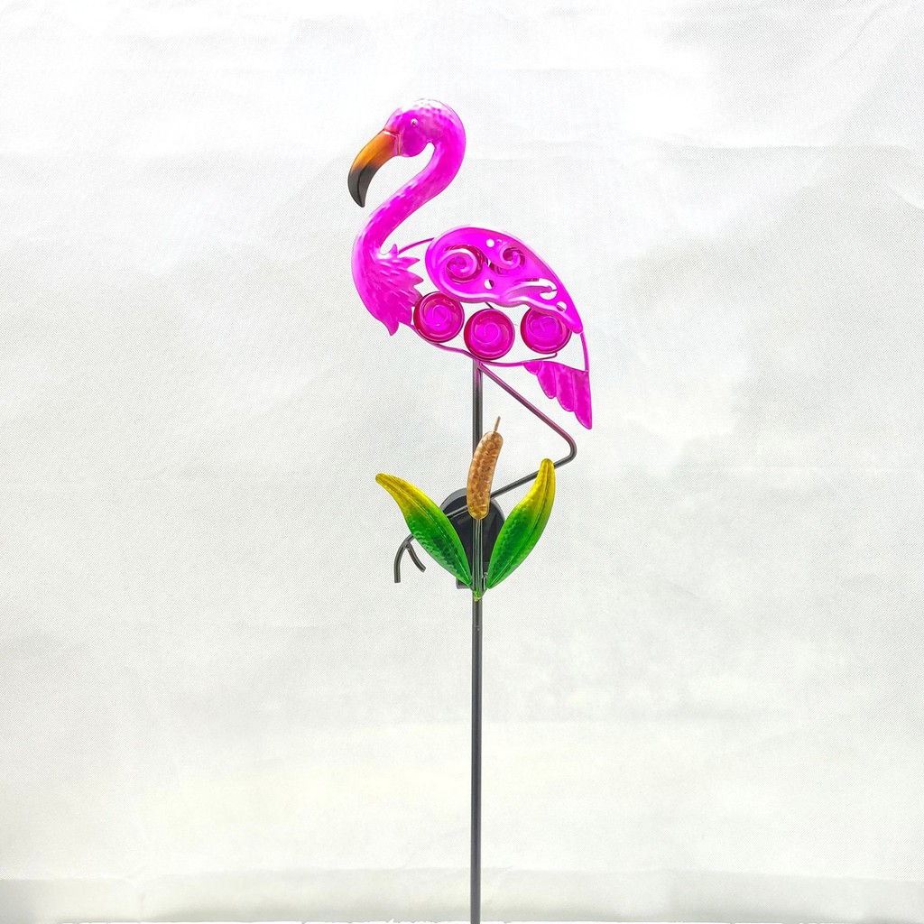 Set 2 đèn hình hồng hạc chống thấm nước năng lượng mặt trời dành cho trang trí sân vườn bãi cỏ