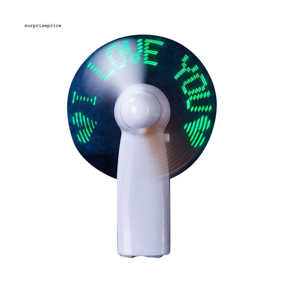 Quạt điện mini cầm tay gắn đèn LED phát sáng