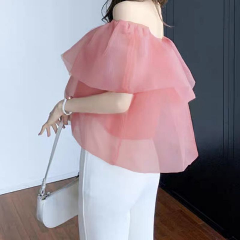 (SẴN) Lala Clothing Áo trễ vai voan Hàn M200