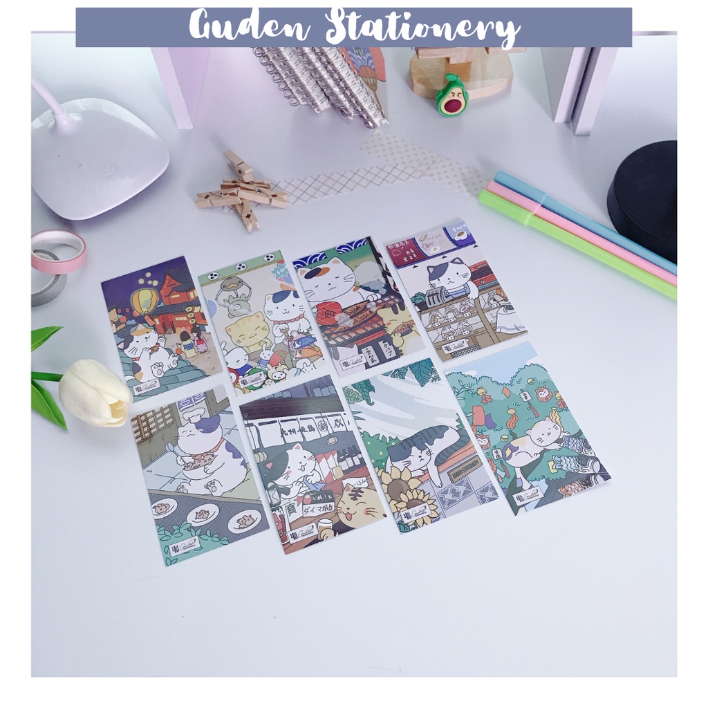 Bưu thiếp mèo Nhật Bản dễ thương_Postcard mèo Nhật Bản_Guden Stationery