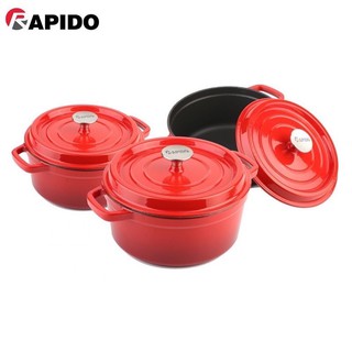 Bộ 3 nồi gang đúc hãng rapido size 20/22/24cm