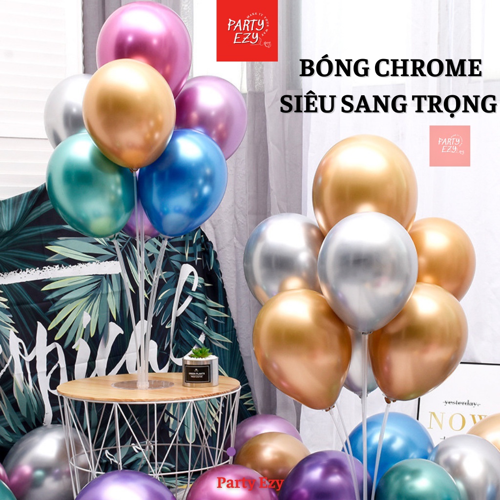 SET 5 BÓNG CHROME SIÊU NHŨ TRÒN 10 INCH  - NHIỀU MÀU