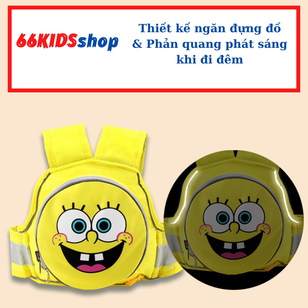 Đai đi xe máy cho bé 1-10 tuổi đai chống ngã cho bé kết hợp balo tiện dụng 66KIDS SHOP