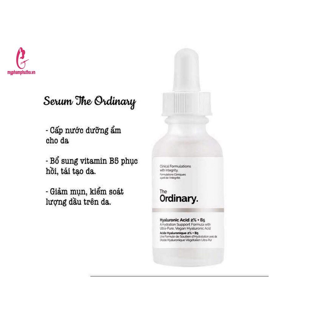 Serum The Ordinary Hyaluronic Acid 2% + B5 Tinh Chất Cấp Ẩm và Phục Hồi Da