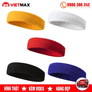 Băng Đô Thể Thao Đeo Trán Headband Cotton Chặn Thấm Mồ Hôi Chống Trượt Đa Dạng Nhiều Màu Sắc