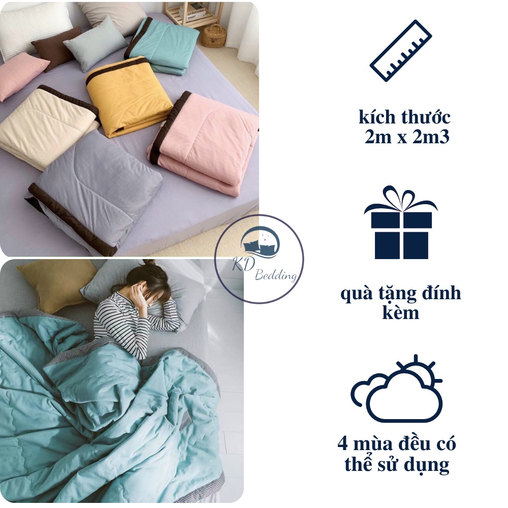 Chăn hè thu cotton zara home, chăn đũi đẹp thoáng mát nhiều màu sắc KD BEDDING Kích thước 2m x 2m3
