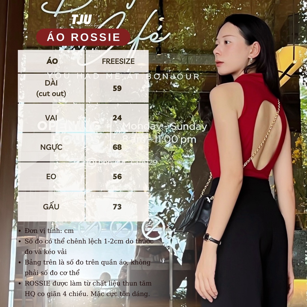 Áo thun cổ lọ ôm sát tôn dáng khoét lưng ROSSIE J TOP