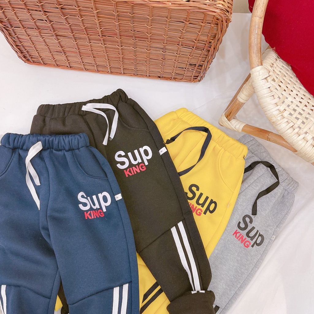 Quần nỉ ấm dáng thể thao cho bé trai, bé gái K057