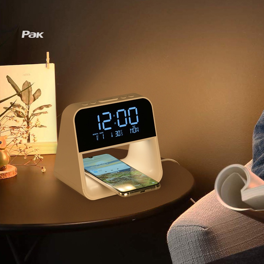 Đèn ngủ thông minh kèm sạc điện thoại không dây Aurora PAK