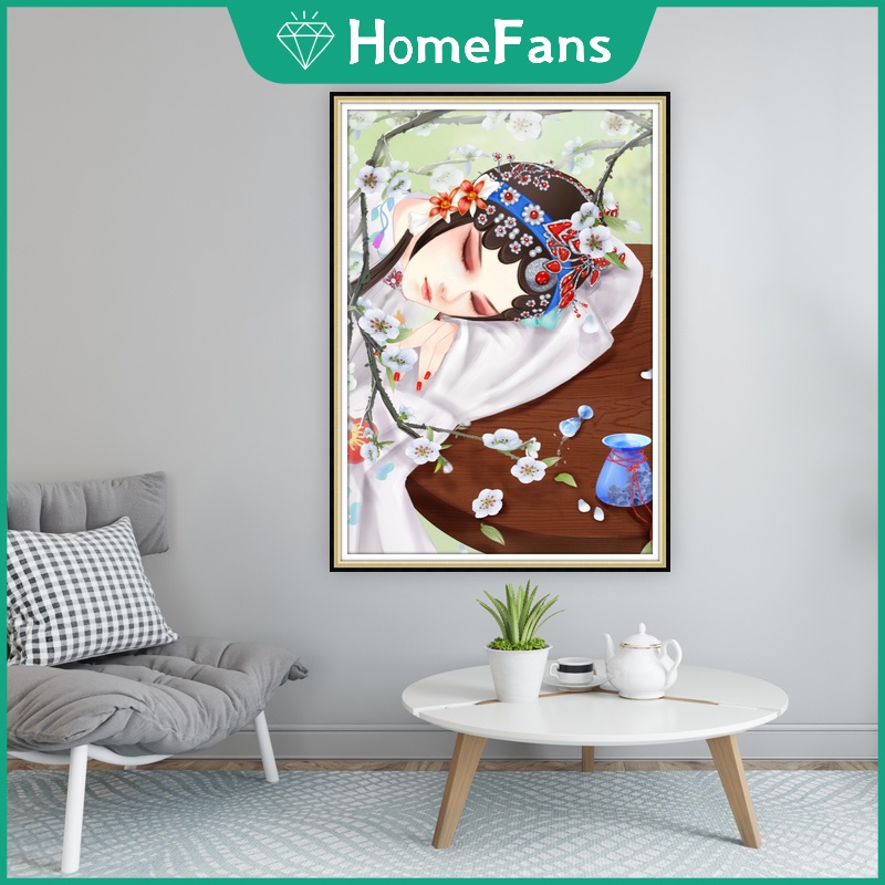 Bộ Tranh Đính Đá 5D Tự Làm 30x40cm / 50x70cm Hình Nhạc Kịch Trung Hoa