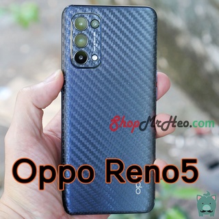 Skin Dán Mặt Sau Lưng Vân 3D OPPO Reno6 Pro - Reno6 - Reno 6 Z - Reno5 5G - Reno5 Pro+ (Carbon, Hình Hộp, Nhám, Vân Da)
