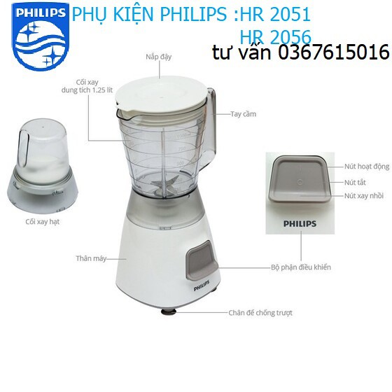 [Phụ kiện] Máy xay sinh tố Philips HR2051 HR2056