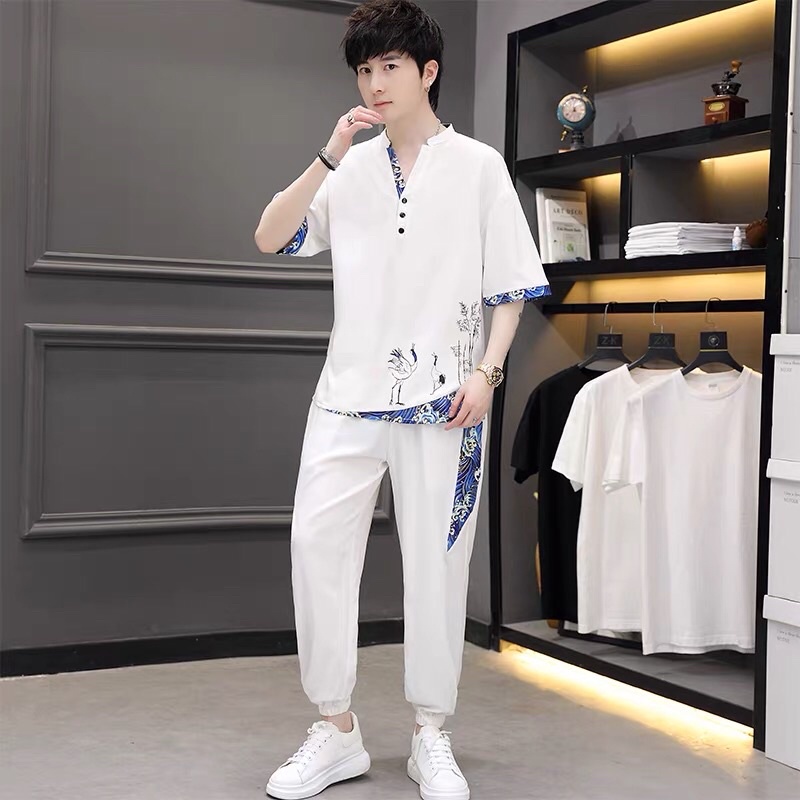 Bộ đũi Hạc, bộ quần áo đũi nam nữ, set đồ quần áo đũi nam nữ đẹp, mát mẻ lịch sự - Xu hướng thời trang 2022 Edo Menswear