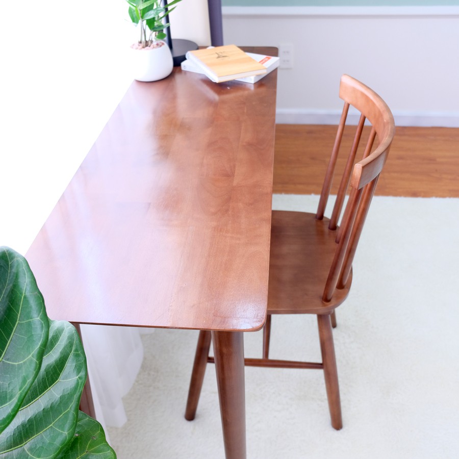 BÀN LÀM VIỆC, BÀN HOC SINH GỖ CAO SU 40x100x73cm, 50x100cm, 60x120cm - 4 chân tròn