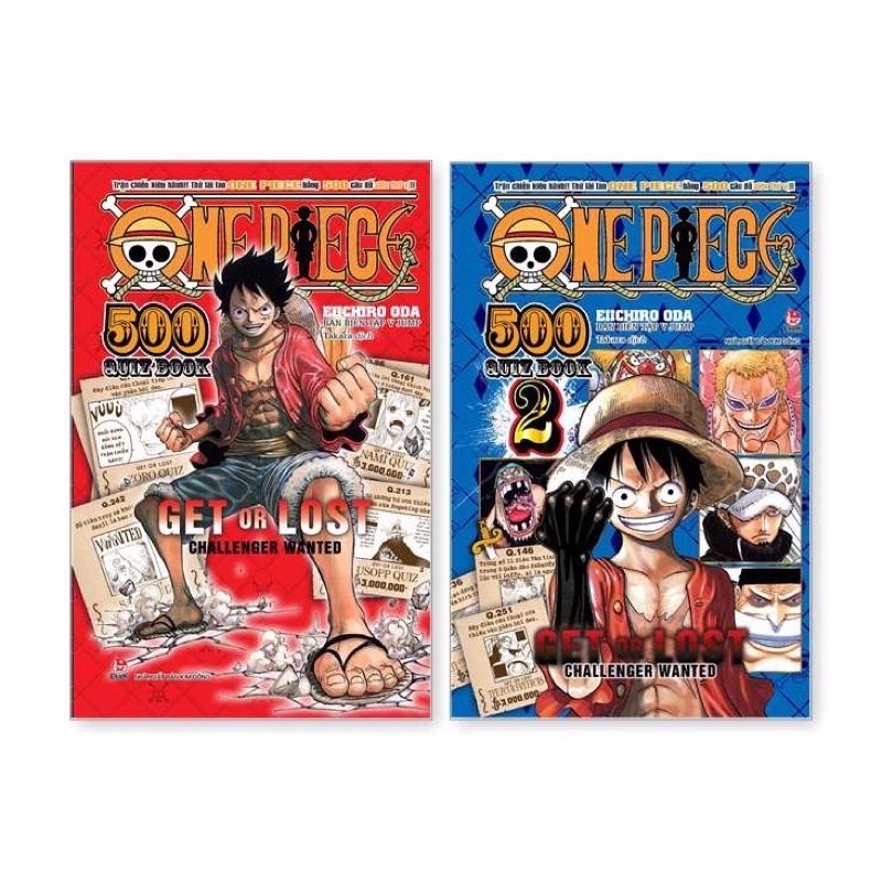 Truyện _ One Piece 500 Quiz Book - Tập 1 và Tập 2 tặng kèm PVC Luffy