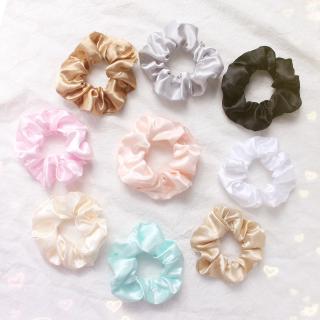 Dây Buộc Tóc Vải Satin Màu Trơn Cho Nữ