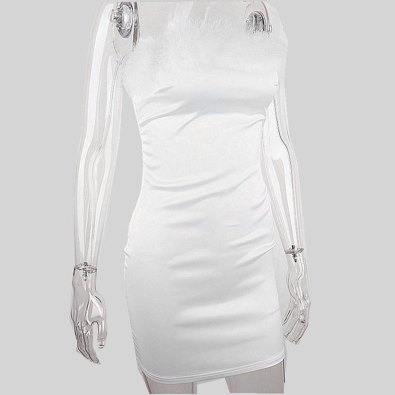 Đầm cúp ngực phối nhung mềm mại ôm ôm dáng màu trơn quyến rũ thời trang màu hè cho nữ | BigBuy360 - bigbuy360.vn