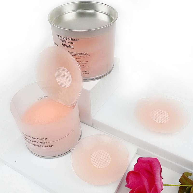 Miếng dán ngực ti silicon, dán ti Hộp 5 cặp sử dụng nhiều lần mẫu C023