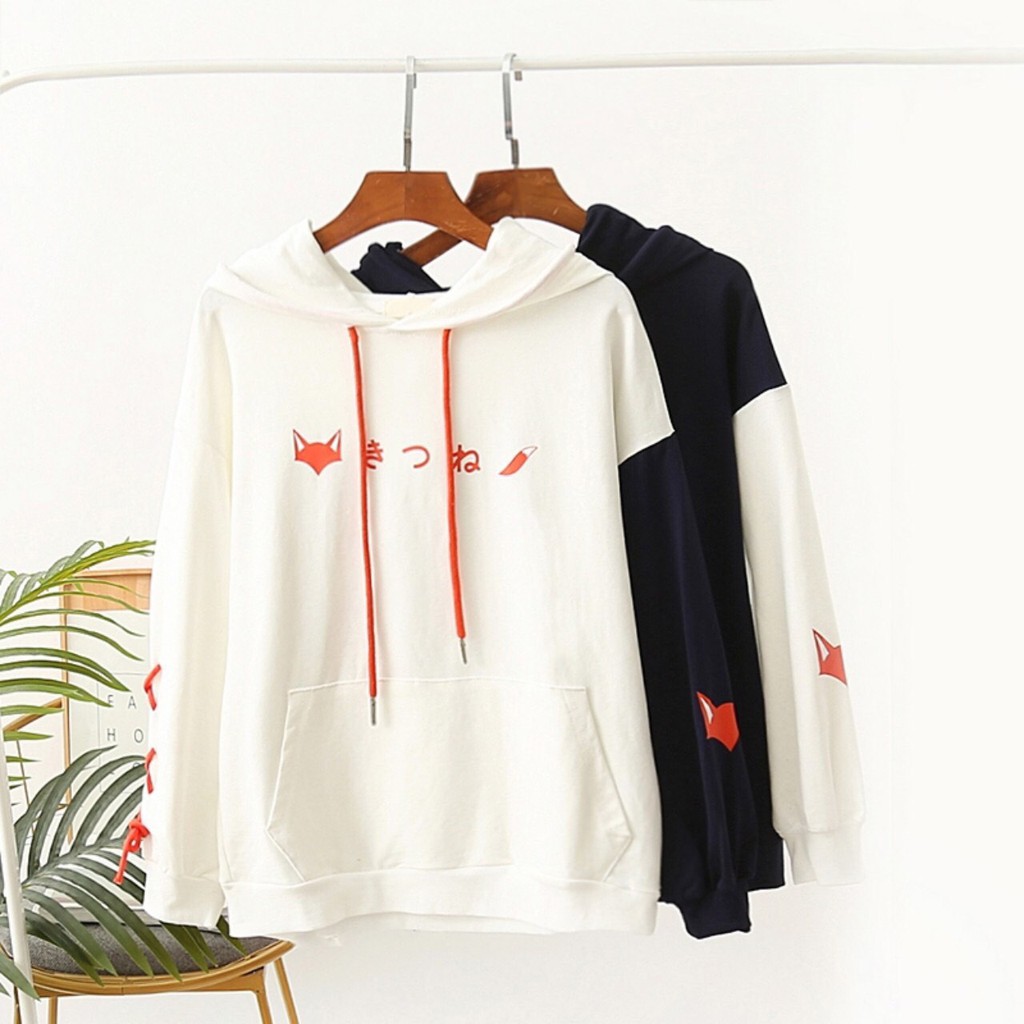 Áo khoác, áo hoodie unisex nam nữ nỉ ngoại chú cáo có túi dễ thương năng động thời trang học đường