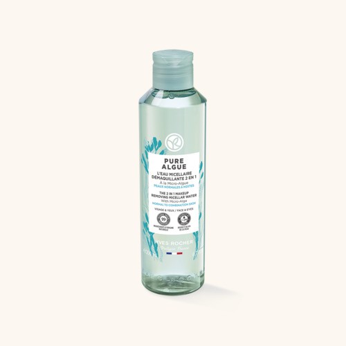[New 2021] Yves Rocher Hydra Vegetal, Pure Algue 2en1 Nước tẩy trang và cân bằng cho da thường, hỗn hợp