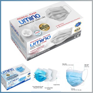 | Chính Hãng | khẩu trang y tế  umino 4 lớp hộp 50 cái