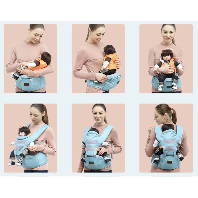 Địu ngồi đa năng Babystar 6 tư thế có đỡ cổ (TK312)